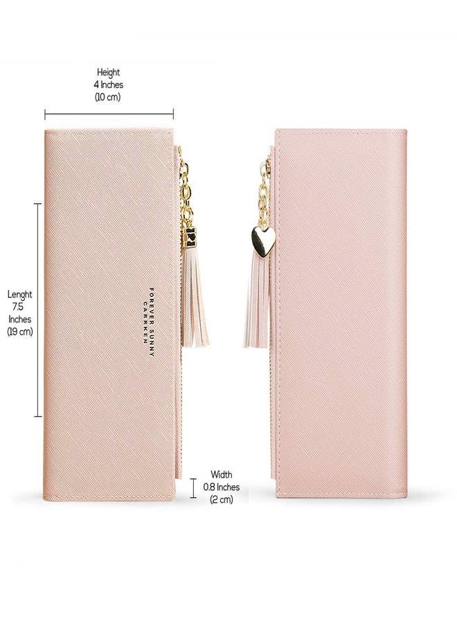 Valentoria Womens Wallet Cute Elegant Long Slim Card Holder Case Minimalist Coin Purse Thin Tassels Zip Clutch Wallets for Girls Ladies - Image 5